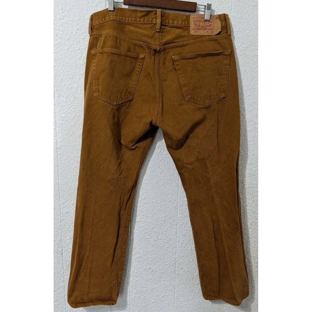 Levi's 501 Mens Denim Jeans Size 36x29 Button Fly Straight‎ Leg Khaki